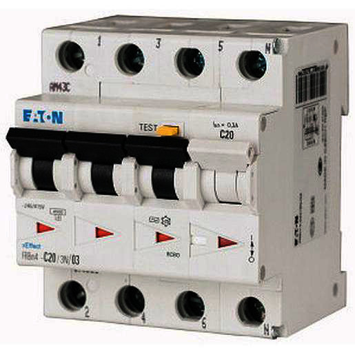 Eaton Aardlekautomaat FRBM4 C-kar.25a 30ma 3P+N 4,5ka