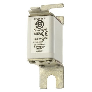 Eaton Bussmann High Speed Square Body Zekering, hoge snelheid, 100 A, ac 1000 V, 125 ka, size 00, 30 X 47 X