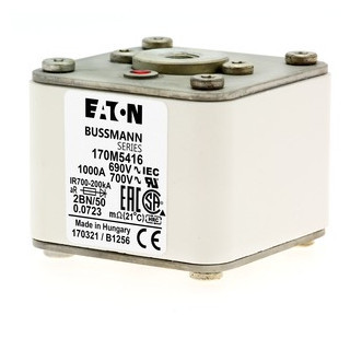 Eaton Bussmann High Speed Square Body Zekering, hoge snelheid, 1000 A, ac 690 V, size 2, 61 X 77 X 51 MM, ar
