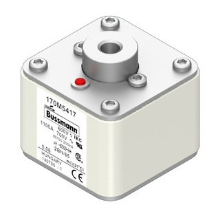 Eaton Bussmann High Speed Square Body Zekering, hoge snelheid, 1100 A, ac 600 V, 200 ka, size 2, 61 X 77 X 6