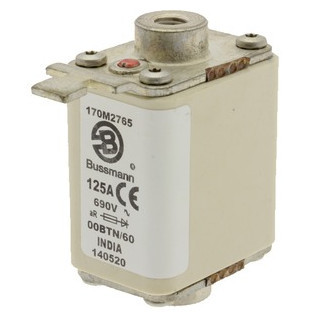 Eaton Bussmann High Speed Square Body Zekering, hoge snelheid, 125 A, ac 690 V, 200 ka, size 00, 30 X 62 X 6