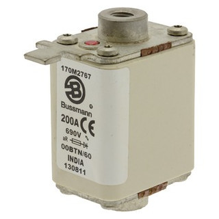 Eaton Bussmann High Speed Square Body Zekering, hoge snelheid, 200 A, ac 690 V, 200 ka, size 00, 30 X 62 X 6