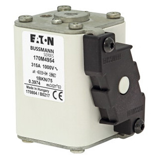 Eaton Bussmann High Speed Square Body Zekering, hoge snelheid, 315 A, ac 1000 V, 125 ka, size 1, 52 X 69 X 7