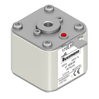 Eaton Bussmann High Speed Square Body Zekering, hoge snelheid, 450 A, ac 660 V, 200 ka, size 1, 53 X 53 X 51