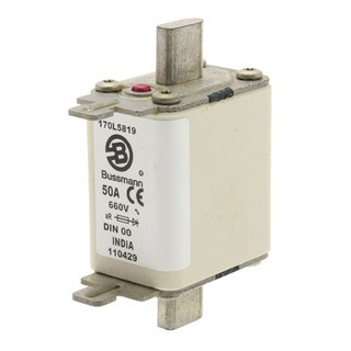 Eaton Bussmann High Speed Square Body Zekering, hoge snelheid, 50 A, ac 660 V, 200 ka, din 00, 30 X 60 X 78