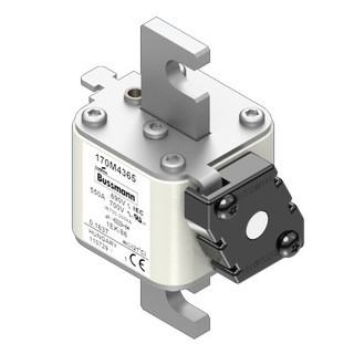 Eaton Bussmann High Speed Square Body Zekering, hoge snelheid, 550 A, ac 690 V, 200 ka, size 1, 53 X 69 X 11