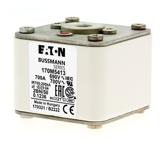 Eaton Bussmann High Speed Square Body Zekering, hoge snelheid, 700 A, ac 690 V, 200 ka, size 2, 61 X 77 X 51