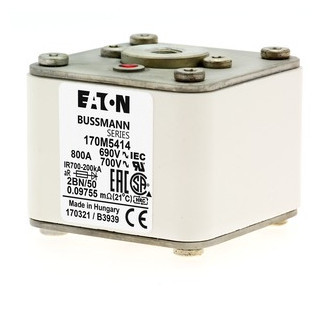 Eaton Bussmann High Speed Square Body Zekering, hoge snelheid, 800 A, ac 690 V, size 2, 61 X 77 X 51 MM, ar,