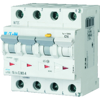 Eaton Din modulair aardlekautomaat 4P 6a 0,01a C
