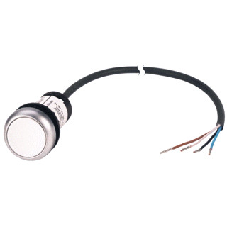 Eaton Drukknop RMQ compact wit vlak vast 1no/0NC open einde kabel zwa