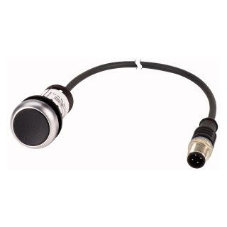 Eaton Drukknop RMQ compact zwart vlak terugverend 0no/1NC m12a-male K
