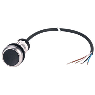Eaton Drukknop RMQ compact zwart vlak vast 0no/1NC open einde kabel Z