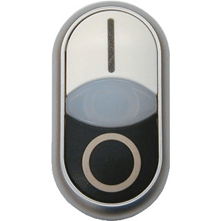 Eaton Dubbele drukknop,+signaallamp vlak wit I wit uitknop hoog zwart 0