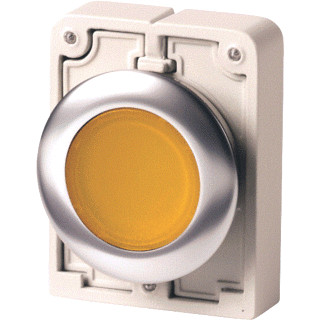 Eaton Signaaldrukknop 30MM vlak geel vast