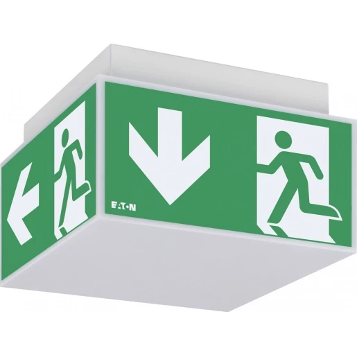 Eaton Blessing exit cube led noodverlichtingsarmatuur vluchtwegindicatie plafondopbouw ip40 met pictogram