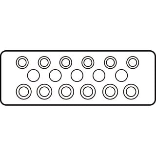 Eaton Flens doordrukgaten 5X M25 6X M25/16 6X M32/20 hxbxd=116x329x23mm