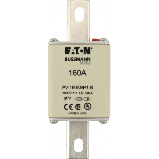 Eaton Fuse 160a 1000V DC PV size 1 bolted tag