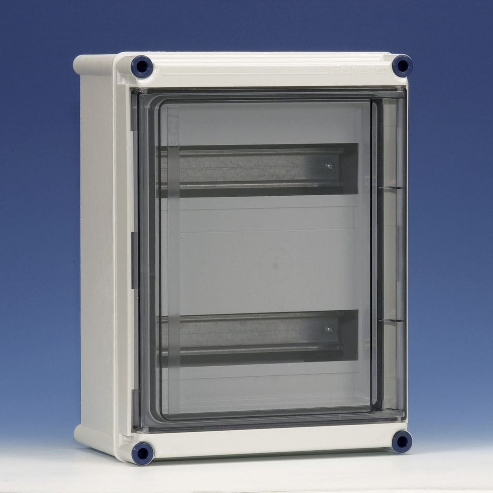 Eaton Halyester Lege Kast, scharnierend deksel + 2 hoedprofielen met 2 slots, omsloten