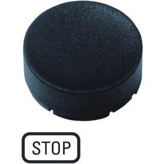 Eaton Indicatieplaatje hoog zwart stop