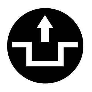 Eaton Indicatieplaatje hoog zwart symbool ontgrendelen