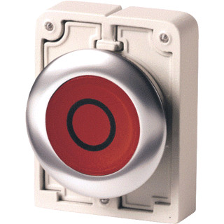 Eaton Signaaldrukknop 30MM vlak rood "o" terugverend