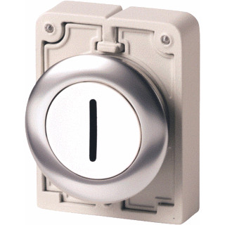 Eaton Drukknop 30MM vlak wit "i" terugverend