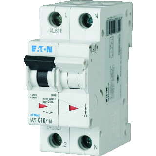 Eaton Fazt installatieautomaat C karakteristiek 4a 2P 1 beveiligd incl nul 2te