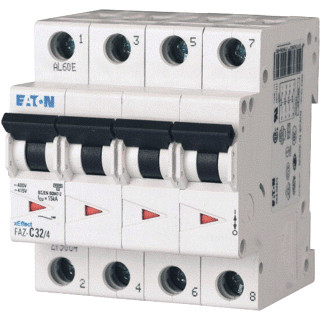 Eaton Faz installatieautomaat C karakteristiek 2a 4P 4 beveiligd incl nul 4te