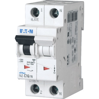 Eaton Faz installatieautomaat B karakteristiek 12a 2P 1 beveiligd incl nul 2te