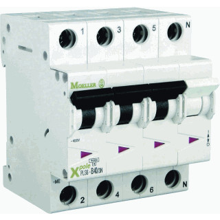 Eaton Xpole installatieautomaat C karakteristiek 6a 4P 4 beveiligd incl nul 4te