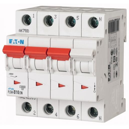 Eaton Xpole installatieautomaat D karakteristiek 10a 4P 3 beveiligd incl nul 4te