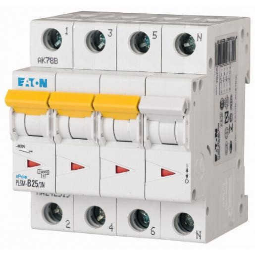 Eaton Xpole installatieautomaat D karakteristiek 25a 4P 3 beveiligd incl nul 4te
