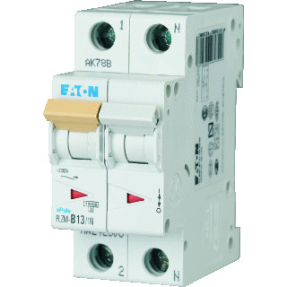 Eaton PLZM installatieautomaat C karakteristiek 13a 2P 1 beveiligd incl nul 2te