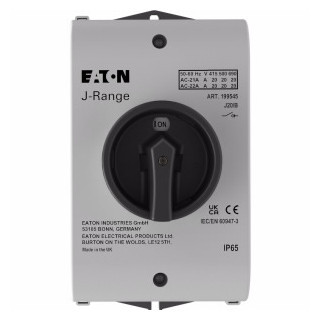 Eaton J hoofdschakelaar Hoofdschakelaar, 3-polig, 20 A, aan - uit, opbouw, witte behuizing, KN