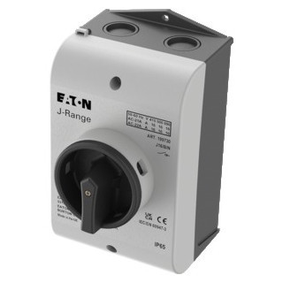 Eaton J hoofdschakelaar Hoofdschakelaar, 3-polig + N, 16 A, aan - uit, opbouw, gele behuizing,