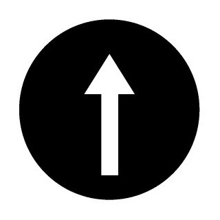 Eaton Indicatieplaatje paddestoel zwart symbool pijl