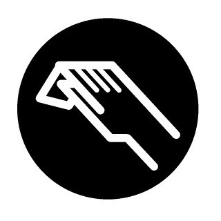 Eaton Indicatieplaatje vlak zwart symbool handbediening