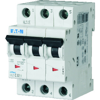 Eaton Faz installatieautomaat C karakteristiek 8a 3P 3 beveiligd 3te