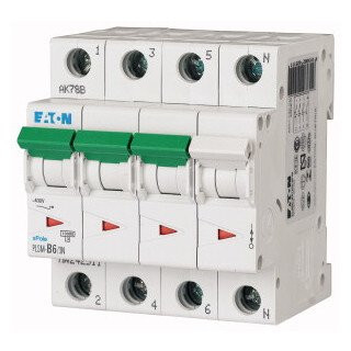Eaton Xpole installatieautomaat D karakteristiek 6a 4P 3 beveiligd incl nul 4te