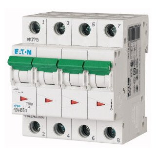 Eaton Xpole installatieautomaat D karakteristiek 6a 4P 4 beveiligd incl nul 4te