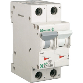 Eaton Xpole installatieautomaat B karakteristiek 50a 2P 1 beveiligd incl nul 2te