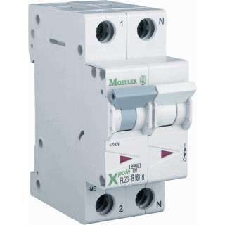 Eaton Xpole installatieautomaat C karakteristiek 20a 2P 1 beveiligd incl nul 2te