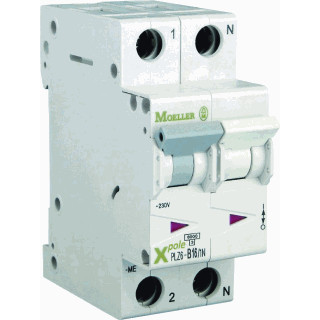 Eaton Xpole installatieautomaat B karakteristiek 40a 2P 1 beveiligd incl nul 2te