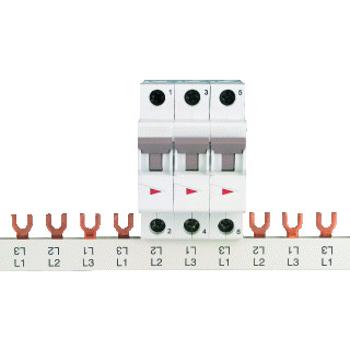 Eaton Kamrail Z-GV, vork, 16MM2, 80a, 2P voor 2te, L=287MM