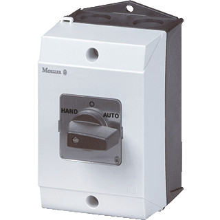 Eaton Omschakelaar,+kast 2P ie=25a FS 1-0-2 45° vast 48x48mm