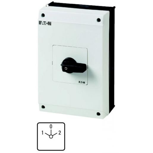 Eaton Omschakelaar,+kast 4P ie=63a FS 1-0-2 45° vast 88x88mm