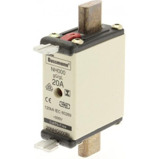 Eaton Bussmann low voltage smeltpatroon (mes) NH000 combikenmelder 20a