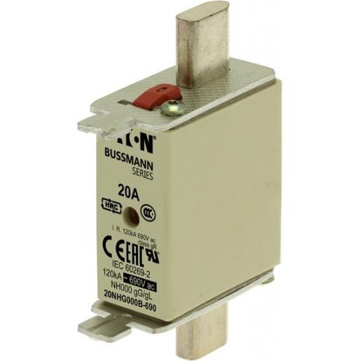 Eaton Bussmann low voltage smeltpatroon (mes) NH000 combikenmelder 20a