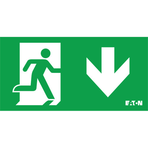 Eaton Blessing guideled pictogram noodverlichting iso BL wand acrylglas plaat naar beneden