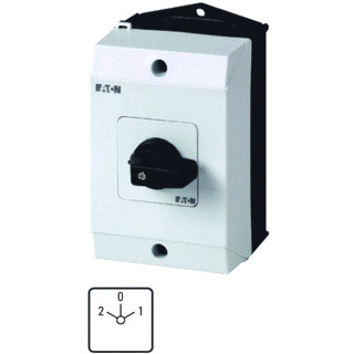 Eaton Omkeerschakelaar,+kast 3P ie=25a FS 2-0-1 45GR. vast 48x48mm